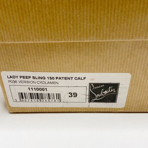 CHRISTIAN LOUBOUTIN Lady Peep Sling 150 Patent Leather in Cyclamen - Picture 9 of 14